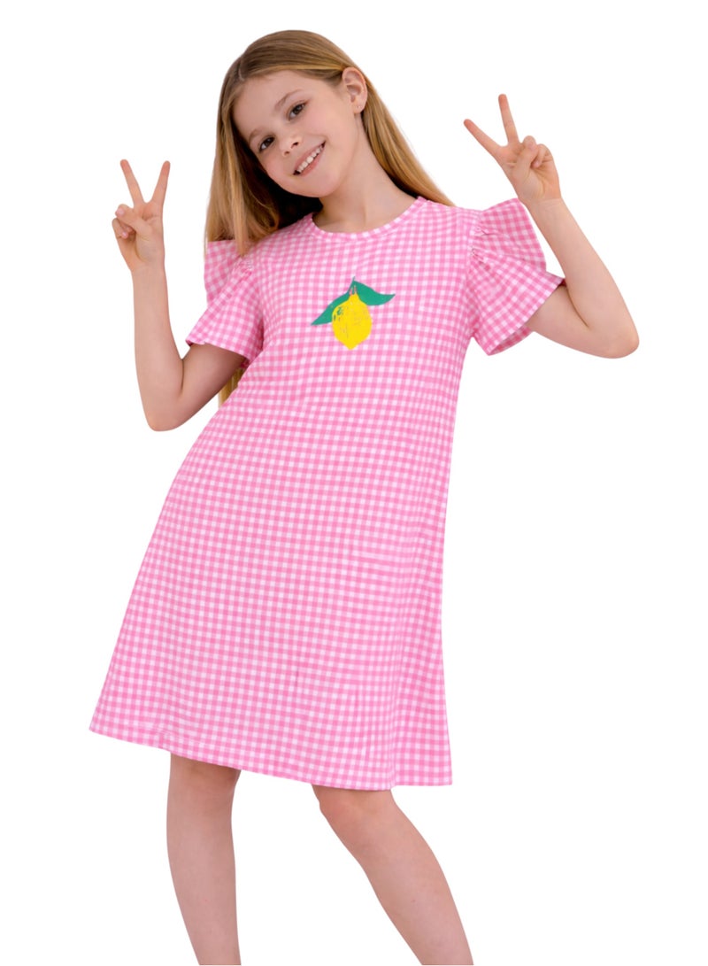 victor and jane Girls’ Nightdress –Printed Sleep Tee Dress - Image 4